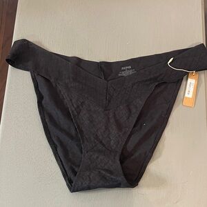 SKIMS Black Textured Bikini Bottom